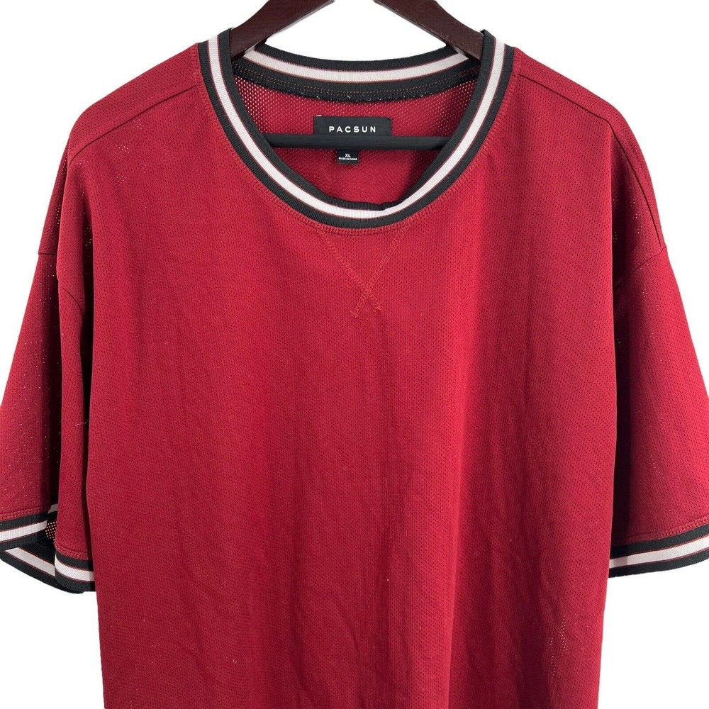 PacSun Red Mesh Crew Neck Shirt Size‎ XL